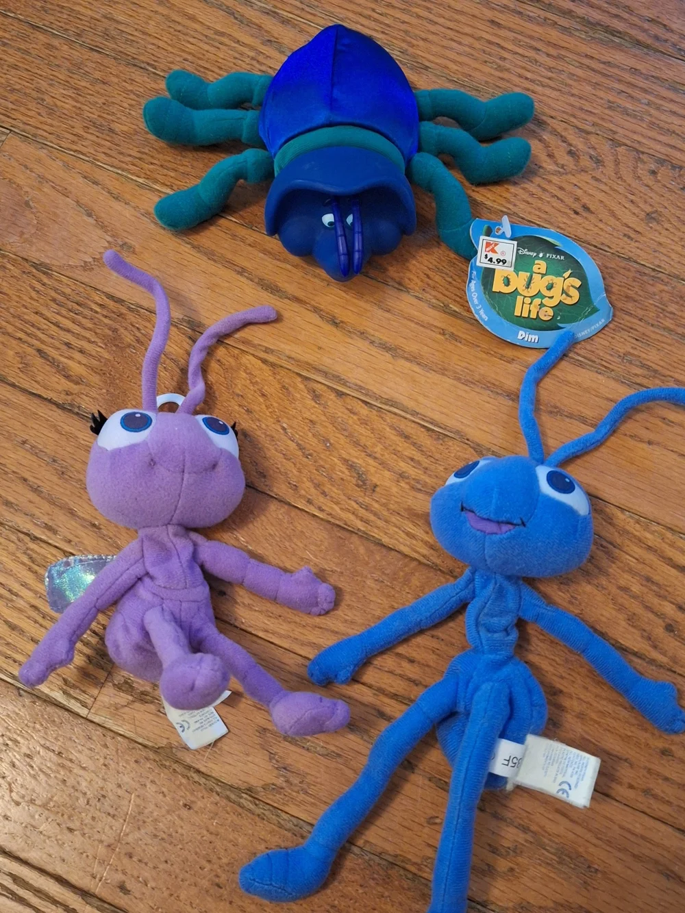 Vintage Disney A Bug's Life Plush Toys - Blue Dim